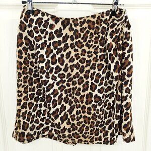 VTG Newport News Animal Print High Rise Skort M Tan/Black